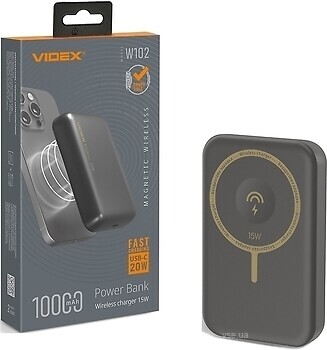 Фото Videx VPB-W102 PD20W 10000 mAh Grey (VPB-W102-G/28500)