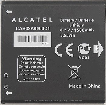 Фото Alcatel One Touch 1500 mAh (CAB32A0000C1)