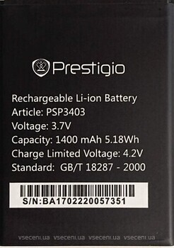 Фото Prestigio PSP3403 1400 mAh