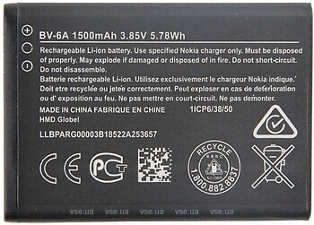 Фото Nokia BV-6A 1500 mAh