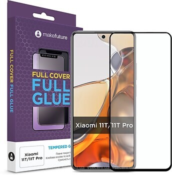 Фото MakeFuture Full Cover Full Glue Xiaomi 11T/Mi 11T Pro Black (MGF-X11T/11TP)
