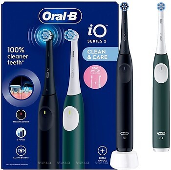 Фото Oral-B iO Series 2 DUO Night Black + Forest Green (iOS2d.2ZZ9.0)