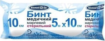 Фото Білосніжка Бинт стерильный 10 см x 5 м