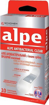 Фото Alpe Пластырь с ионами серебра классический, прозрачный 1.9x7.6 см, 10 шт