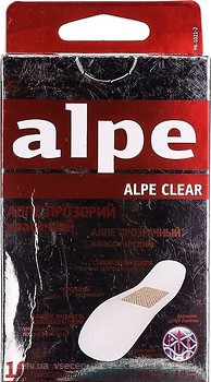 Фото Alpe Пластырь классический, прозрачный 1.9x7.6 см, 10 шт