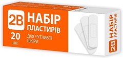 Фото 2B Пластырь для чувствительной кожи 1.9x7.2 см, 20 шт