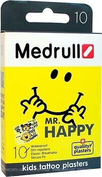 Фото Medrull пластырь Mr. Happy 2.5x5.7 см, 10 шт