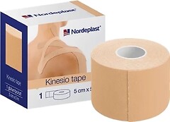 Фото Nordeplast кінезіо тейп 5 см x 5 м бежевий