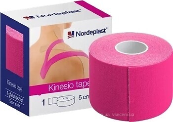 Фото Nordeplast кінезіо тейп 5 см x 5 м рожевий