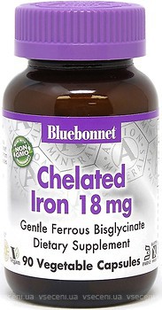 Фото Bluebonnet Nutrition Albion Chelated Iron 18 мг 90 капсул