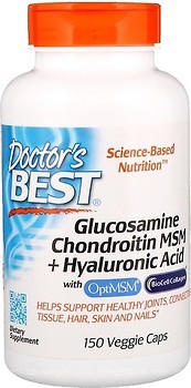 Фото Doctor's Best Glucosamine Chondroitin MSM + Hyaluronic Acid 150 капсул (DRB00271)