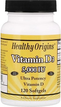 Фото Healthy Origins Vitamin D3 5000 IU 120 капсул (HOG15334)