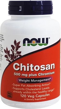 Фото Now Foods Chitosan 500 мг Plus Chromium 120 капсул (02025)