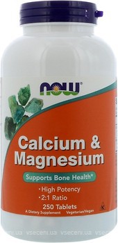 Фото Now Foods Calcium & Magnesium 250 таблеток (01272)