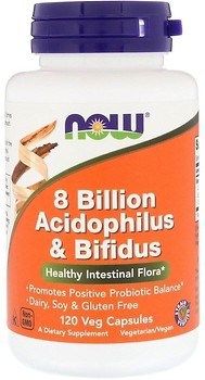 Фото Now Foods Acidophilus & Bifidus 8 billion 120 капсул (02932)