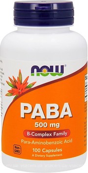 Фото Now Foods PABA B-Complex Family 500 мг 100 капсул (00485)