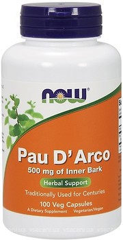 Фото Now Foods Pau D'Arco 500 мг 100 капсул (04725)