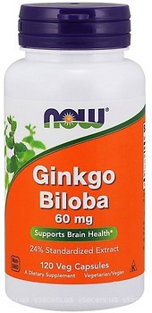 Фото Now Foods Ginkgo Biloba 60 мг 120 капсул (04687)