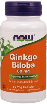 Фото Now Foods Ginkgo Biloba 60 мг 60 капсул (04686)