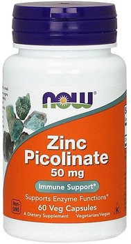Фото Now Foods Zinc Picolinate 50 мг 60 капсул (01550)