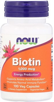 Фото Now Foods Biotin 1000 мкг 100 капсул (00469)