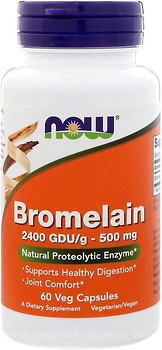 Фото Now Foods Bromelain 500 мг 60 капсул (02943)