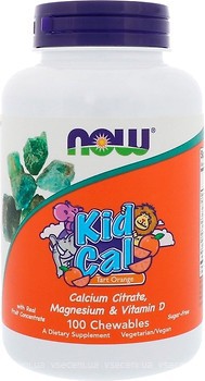 Фото Now Foods Kid Cal зі смаком апельсина 100 таблеток (01233)