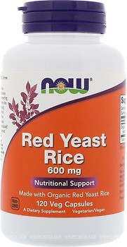 Фото Now Foods Red Yeast Rice 600 мг 120 капсул (03501)