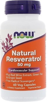 Фото Now Foods Natural Resveratrol 50 мг 60 капсул (03339)