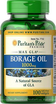 Фото Puritan's Pride Borage Oil 1000 мг 100 капсул