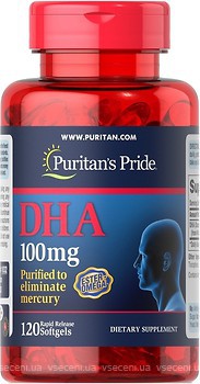 Фото Puritan's Pride DHA 100 мг 120 капсул
