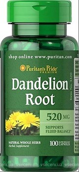 Фото Puritan's Pride Dandelion Root 520 мг 100 капсул