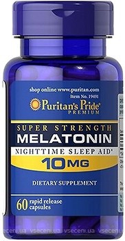 Фото Puritan's Pride Melatonin 10 мг 60 капсул
