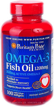 Фото Puritan's Pride Omega-3 Fish Oil 1200 мг 100 капсул