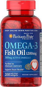 Фото Puritan's Pride Omega-3 Fish Oil 1200 мг 200 капсул