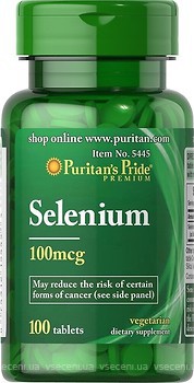 Фото Puritan's Pride Selenium 100 мкг 100 таблеток