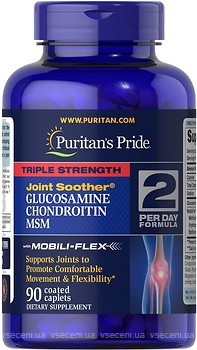 Фото Puritan's Pride Triple Strength Glucosamine, Chondroitin & MSM Joint Soother 90 капсул