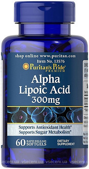 Фото Puritan's Pride Alpha Lipoic Acid 300 мг 60 капсул