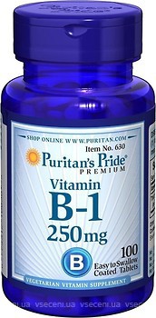 Фото Puritan's Pride Vitamin B-1 250 мг 100 таблеток
