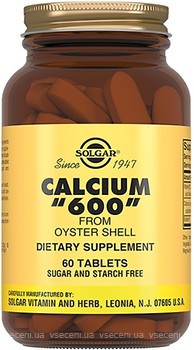 Фото Solgar Calcium 600 from Oyster Shell 60 таблеток