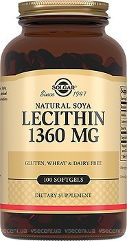 Фото Solgar Natural Soya Lecithin 1360 мг 100 капсул