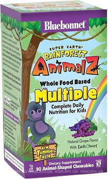 Фото Bluebonnet Nutrition Rainforest Animalz Multiple зі смаком винограду 90 таблеток
