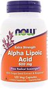 Фото Now Foods Alpha Lipoic Acid 600 мг 120 капсул (03045)