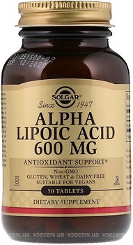 Фото Solgar Alpha Lipoic Acid 600 мг 50 капсул (SOL00054)