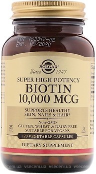 Фото Solgar Biotin 10000 мкг 120 капсул (SOL52392)