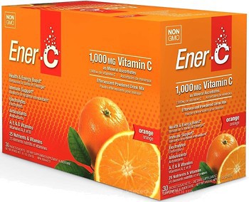 Фото Ener-C Vitamic C 1000 мг зі смаком апельсина 8.67 г 30 саше (ENR-00100)