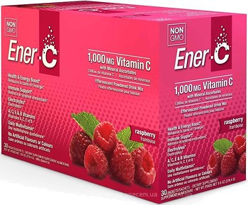 Фото Ener-C Vitamic C 1000 мг зі смаком малини 9.28 г 30 саше (ENR-00102)