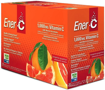 Фото Ener-C Vitamic C 1000 мг зі смаком мандарин + грейпфрут 9.45 г 30 саше (ENR-00103)
