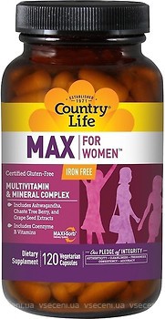 Фото Country Life Max for Women Iron Free 120 капсул (CLF-08124)