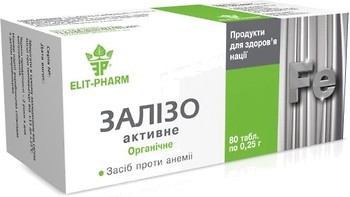 Фото Elit-Pharm Залізо активне 0.25 г 80 таблеток